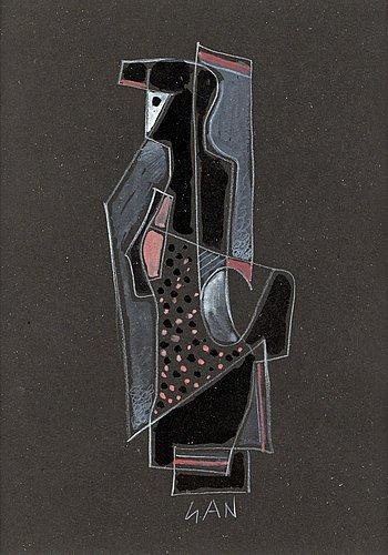 Composition with figure (1923) - Gösta Adrian-Nilsson Tablo