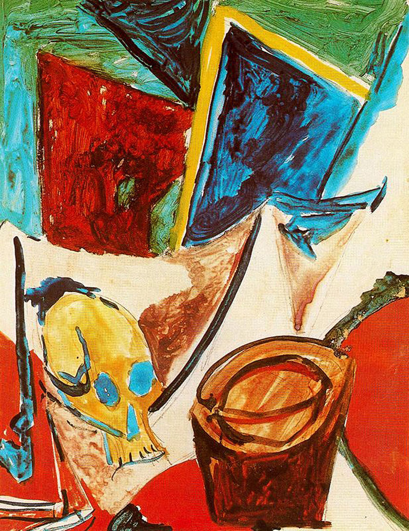 Composition with skull (study) (1907) - Pablo Picasso Tablo