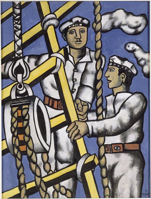 Composition with two sailors (1951) - Fernand Léger Tablo