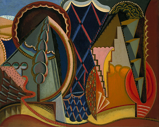 Composition, Landscape at Ceret (1919) - Auguste Herbin Tablo