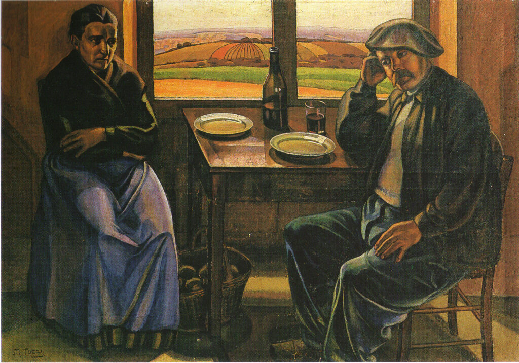 Contadini in Borgogna (1921) – Mario Tozzi Tablo