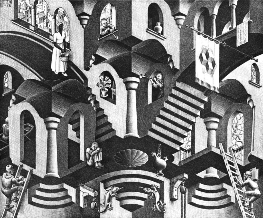 Convex and Concave (1955) - M. C. Escher Tablo