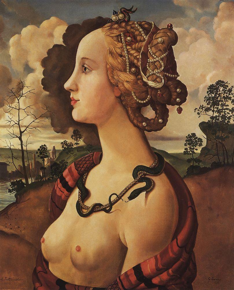 Copy of ‘Portrait of Simonetta Vespucci’ by Piero di Cosimo (1939) – Konstantin Somov Tablo
