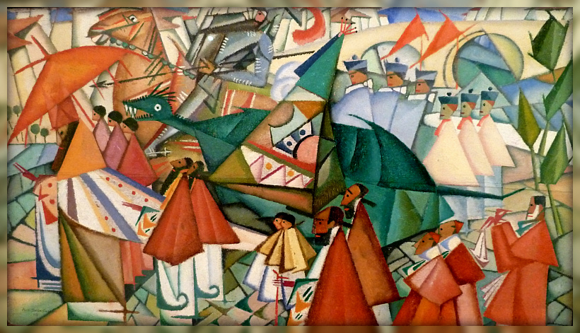 Corpus Christi procession (1913) - Amadeo de Souza-Cardoso Tablo