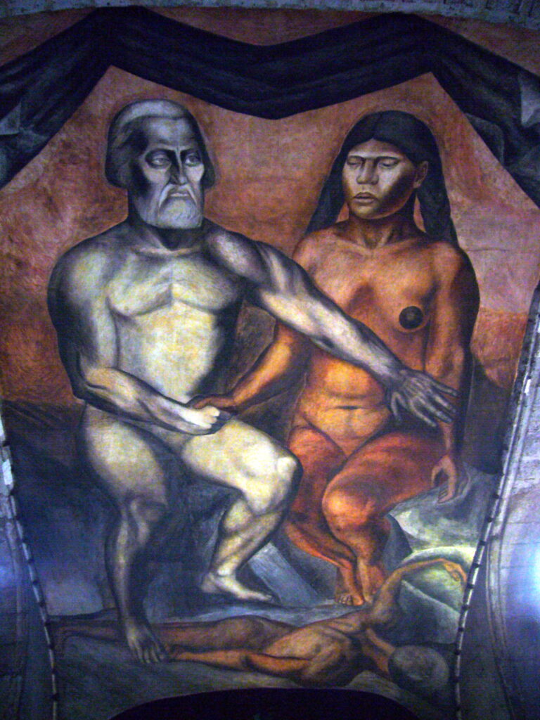 Cortés and La Malinche (1926) - José Clemente Orozco Tablo