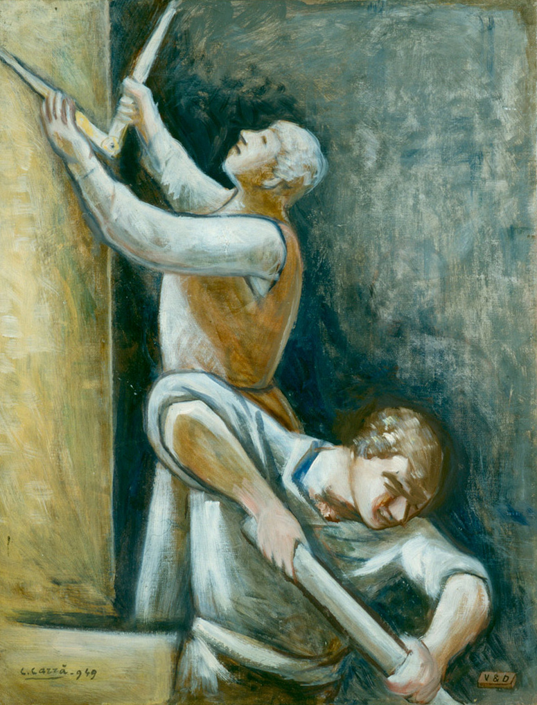 Costruttori (1949) – Carlo Carrà Tablo