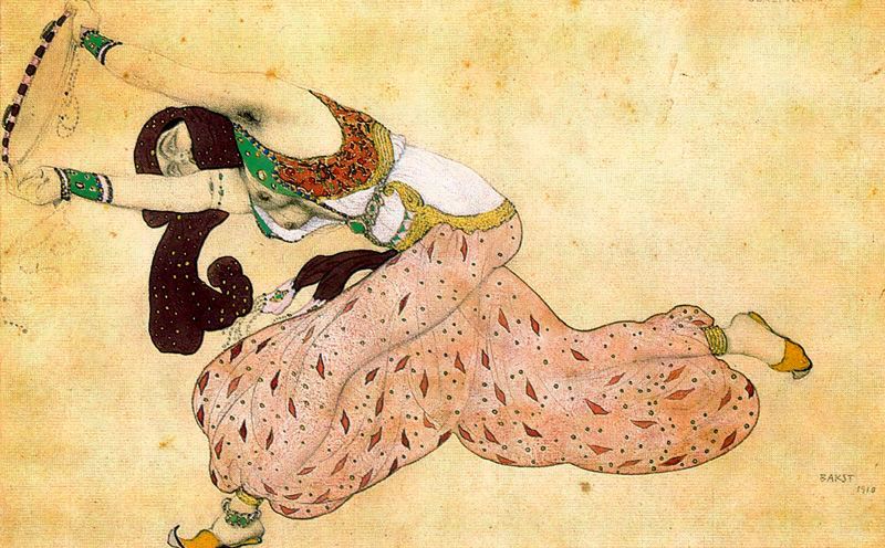 Costume Design for ‘Scheherazade’ (1910) – Léon Bakst Tablo