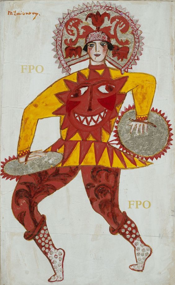 Costume Design for Soleil De Nuit (1915) - Mikhail Larionov Tablo