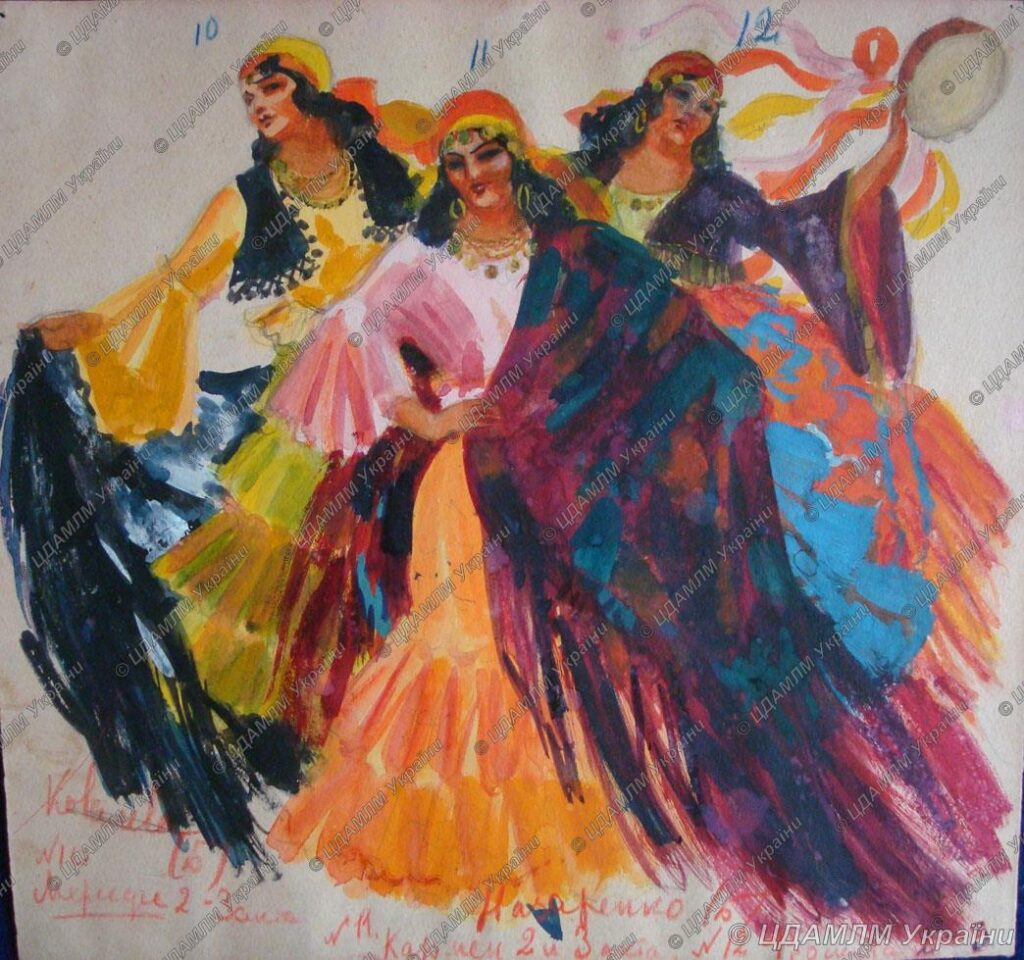 Costume Design. Carmen, Mercedes, Frasquita (1948) - Alexander Khvostenko-Khvostov Tablo