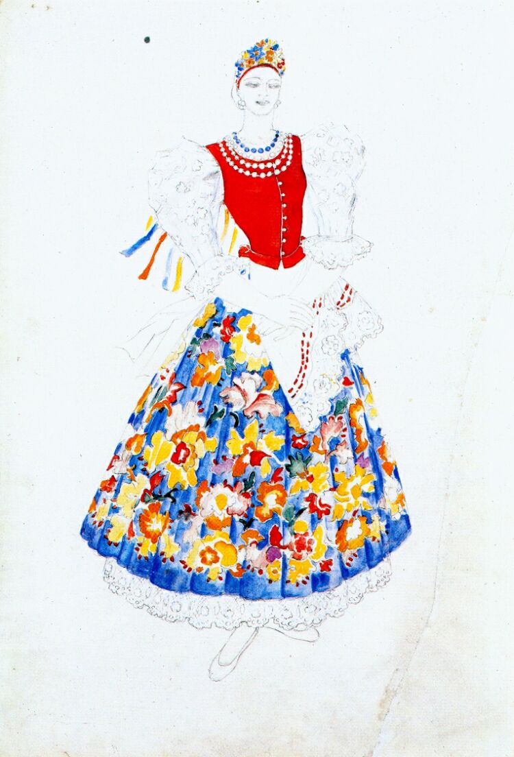 Costume design for bride - Natalia Goncharova Tablo