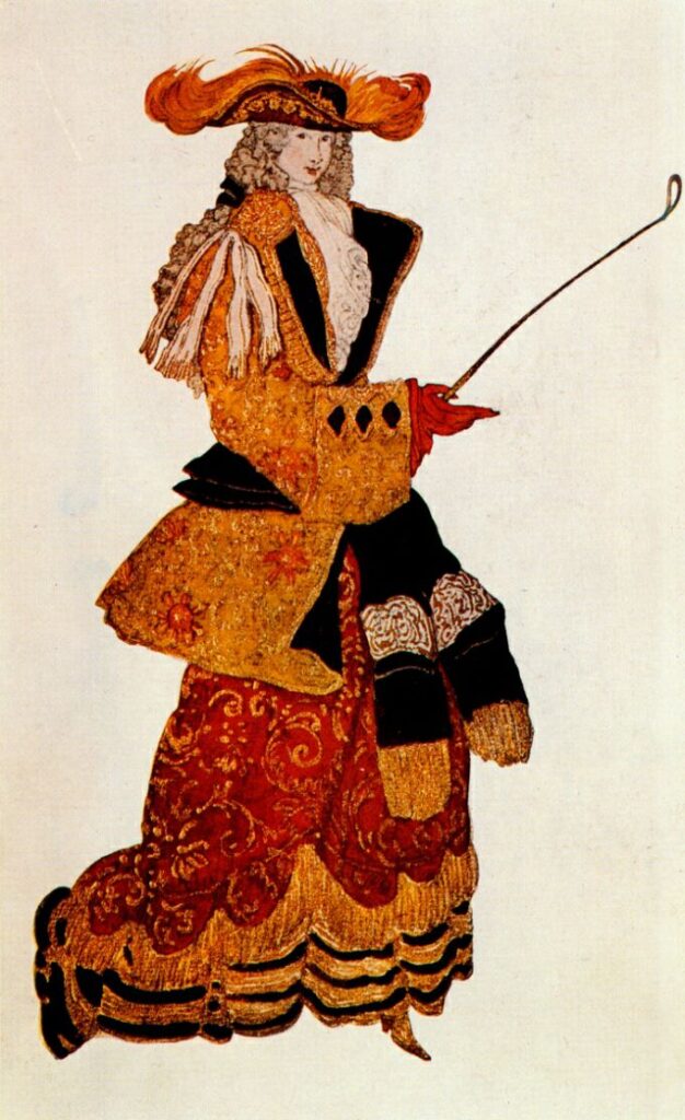 Costume design for the Marchioness Hunting, from Sleeping Beauty (1921) - Léon Bakst Tablo