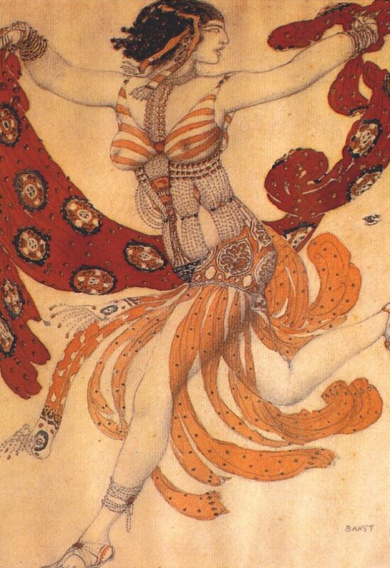 Costume design for the ballet Cleopatra (1909) - Léon Bakst Tablo