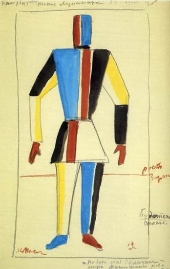 Costume for Victory over the Sun Athlete of the Future (1913) - Kazimir Malevich Tablo