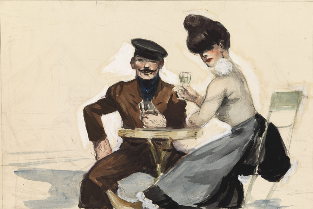 Couple Drinking (1906) - Edward Hopper Tablo