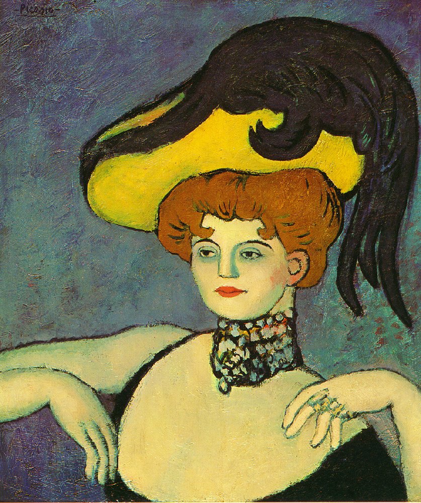 Courtesan with necklace of gems (1901) - Pablo Picasso Tablo