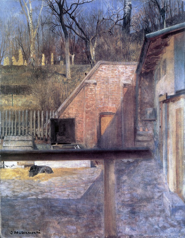 Courtyard in zoo - Jacek Malczewski Tablo