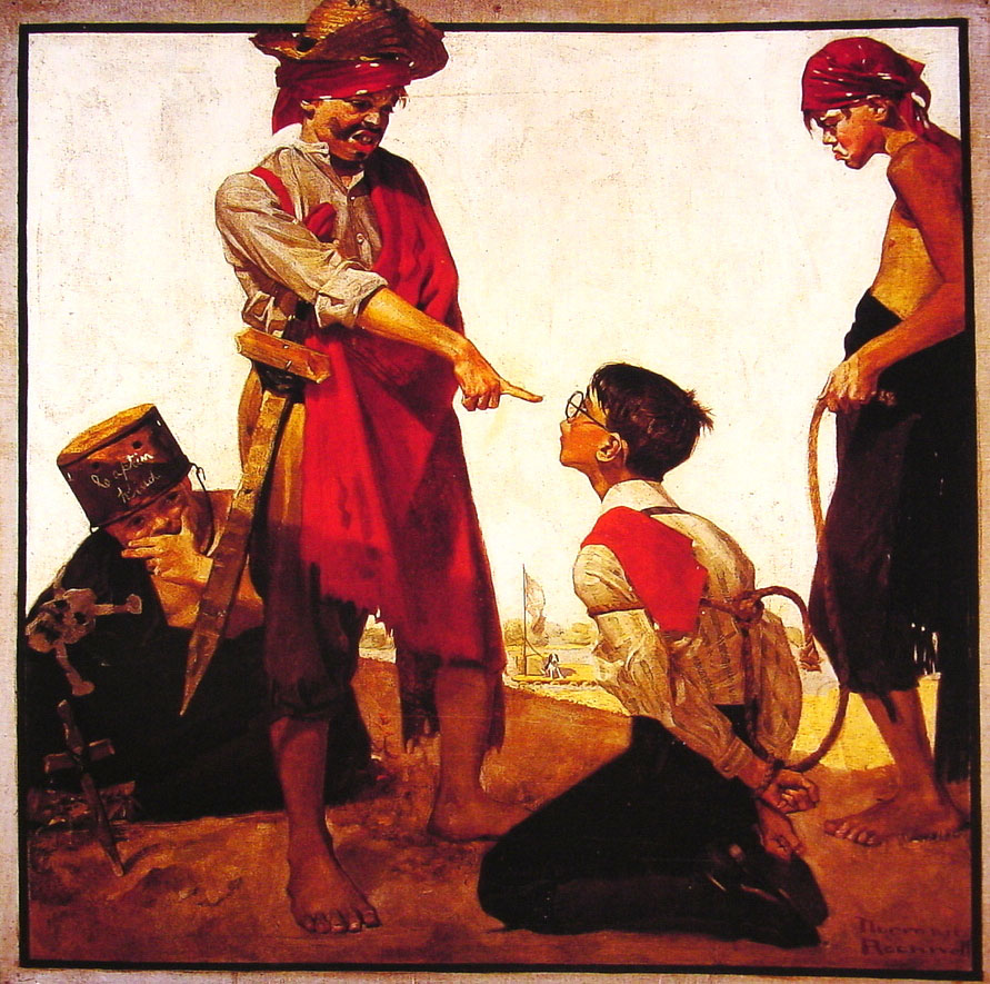 Cousin Reginald Plays Pirate (1917) - Norman Rockwell Tablo