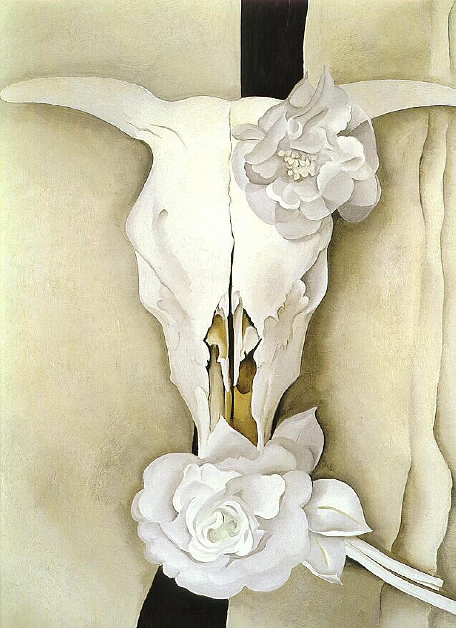 Cow's Skull with Calico Roses (1931) - Georgia O'Keeffe Tablo