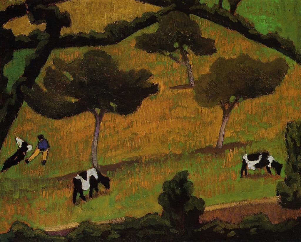 Cows in a Meadow (1909) - Roger de La Fresnaye Tablo