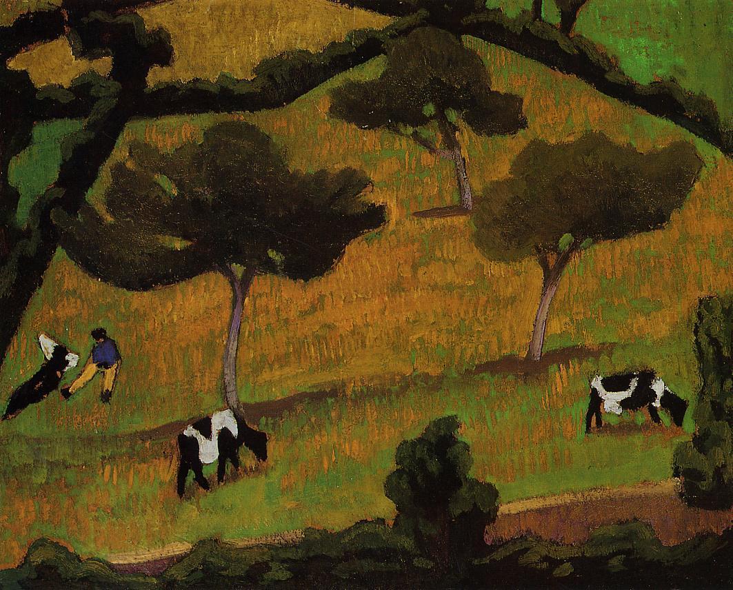 Cows in a Meadow (1909) - Roger de La Fresnaye Tablo