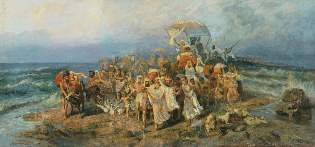 Cross Jews across Black sea - Wilhelm Kotarbinski Tablo