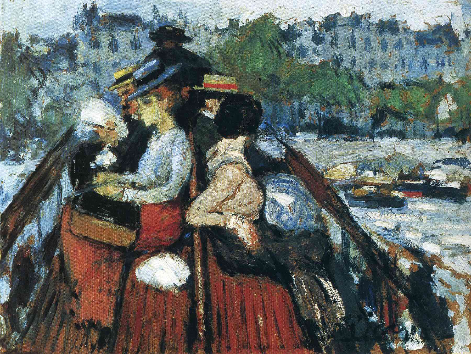 Crossind Seine on the upper deck (1901) - Pablo Picasso Tablo