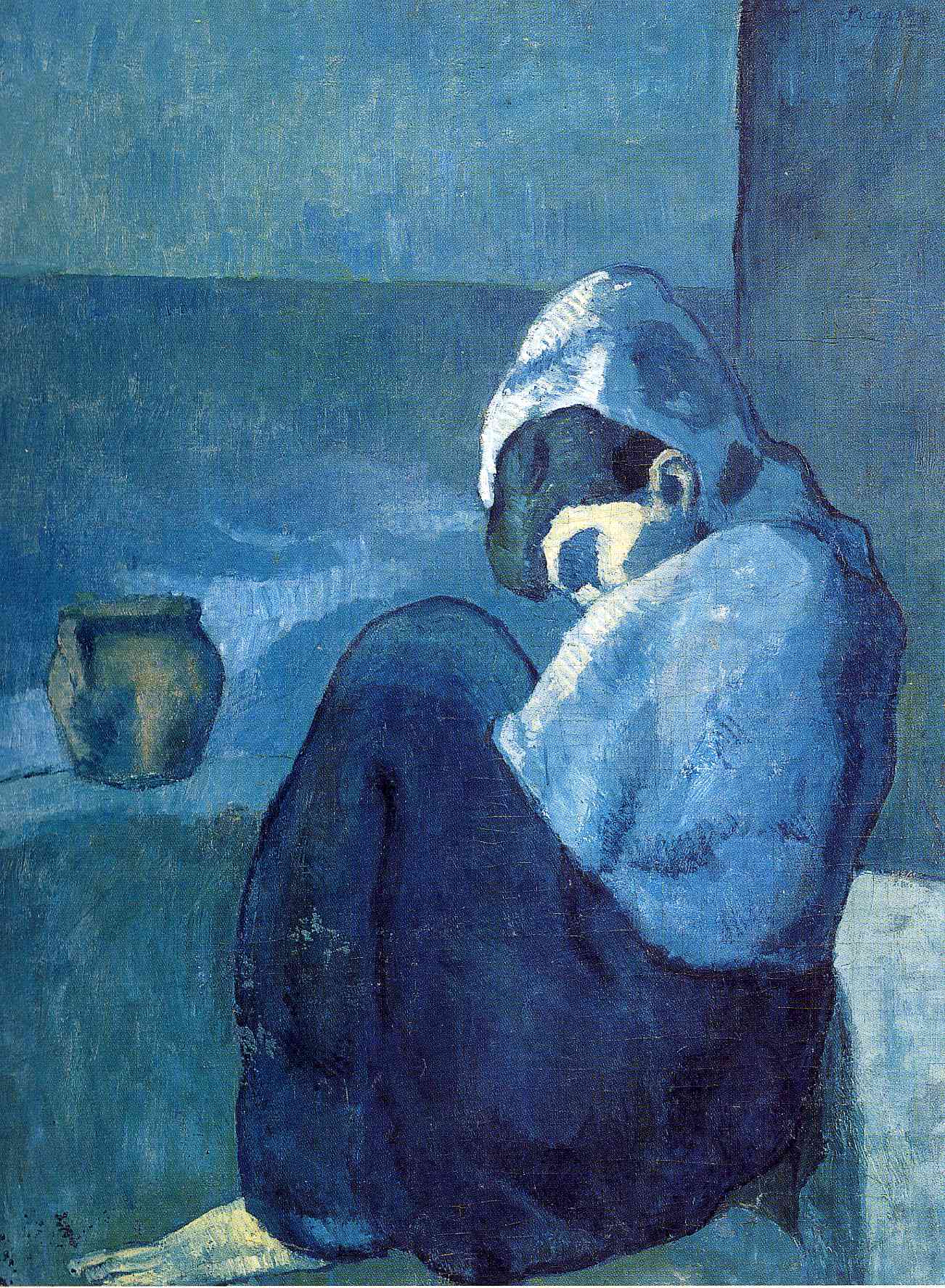 Crouching woman (1902) - Pablo Picasso Tablo