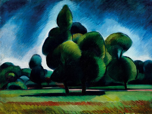 Cubist Landscape ( The City Park) (1911) - Kmetty János Tablo