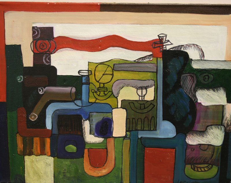 Cubist Pipe Lines - Le Corbusier Tablo