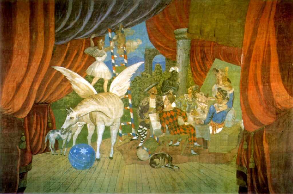 Curtain for the ballet Parade (1917) - Pablo Picasso Tablo