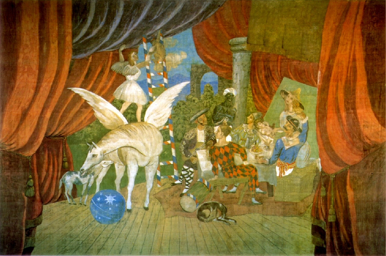 Curtain for the ballet Parade (1917) - Pablo Picasso Tablo
