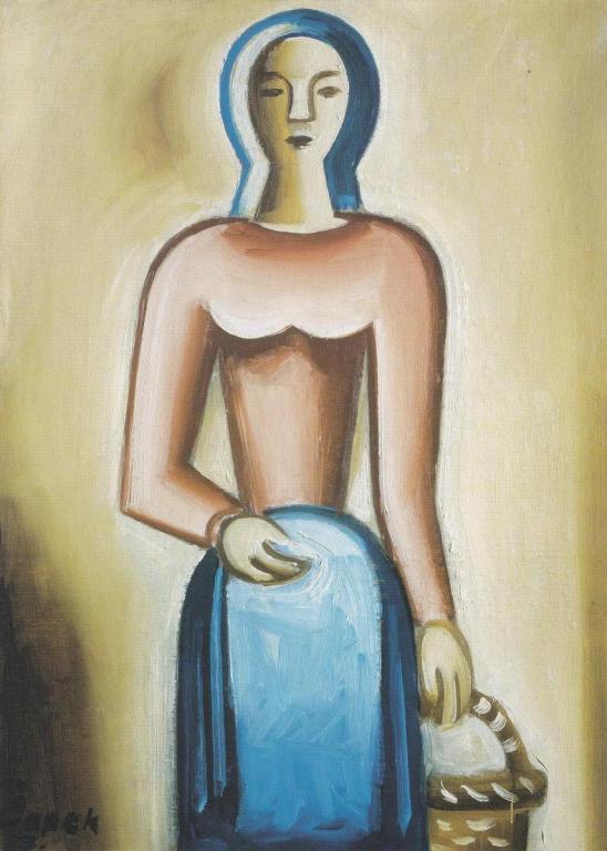 Děvče s košem (1923) - Josef Čapek Tablo