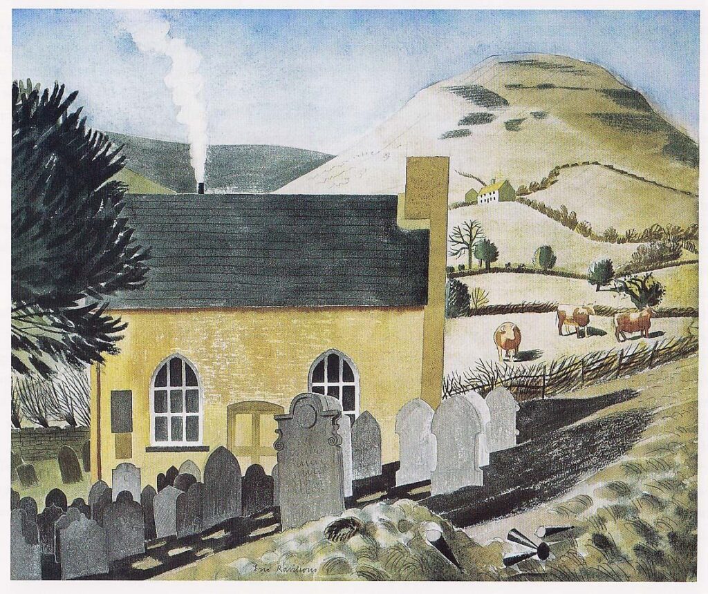 DUKE OF HEREFORDS KNOB & BAPTIST CHAPEL AT CAPEL Y FFIN (1938) – Eric Ravilious Tablo
