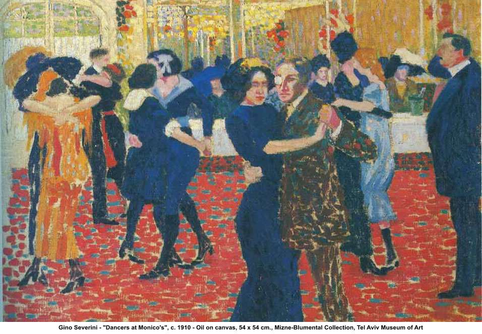 Dancers at Monicos (1910) - Gino Severini Tablo