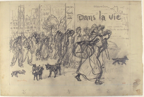 Dans La Vie book cover drawing (1901) – Théophile Steinlen Tablo