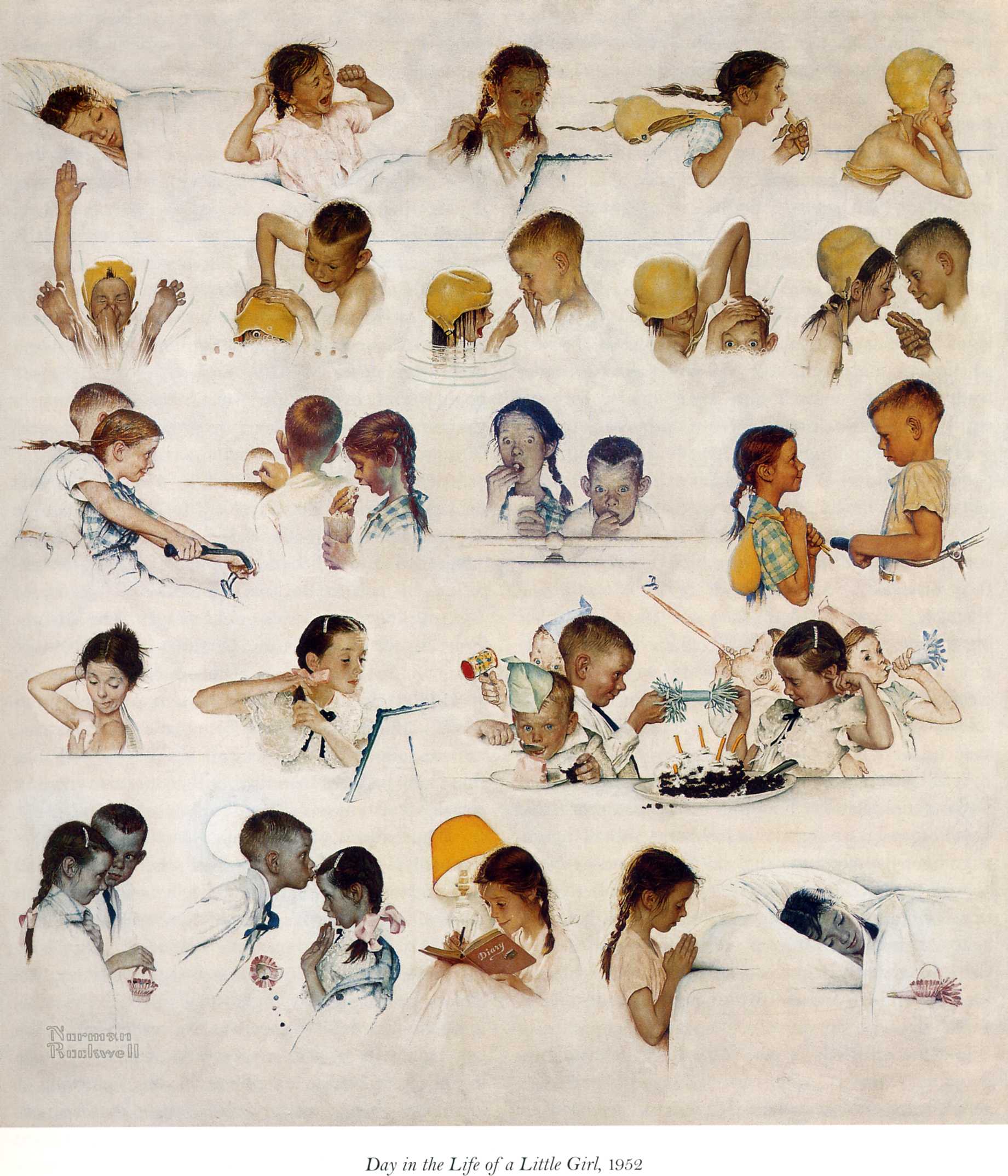Day in the life of a little Girl (1952) - Norman Rockwell Tablo