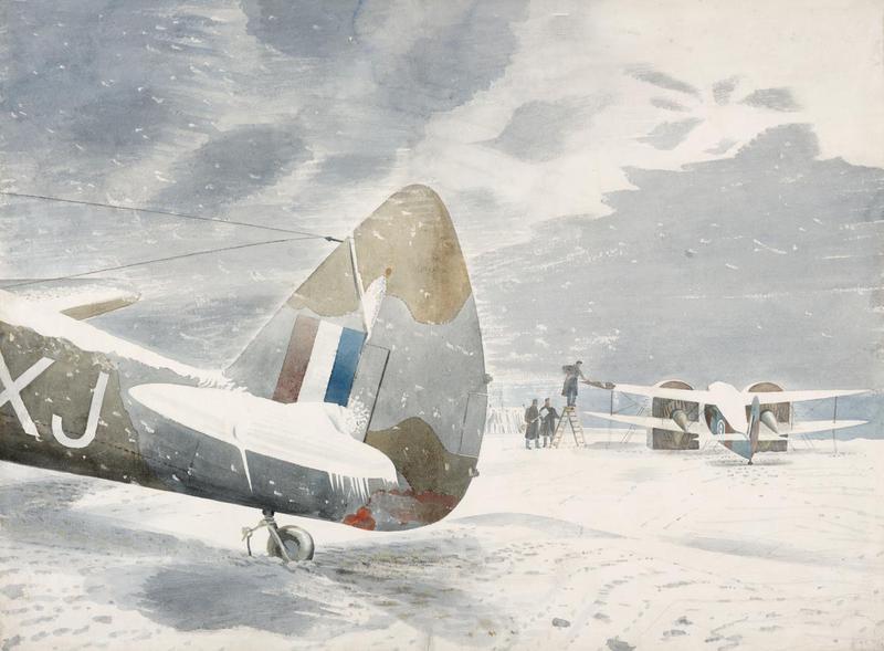 De icing Aircraft (1942) – Eric Ravilious Tablo