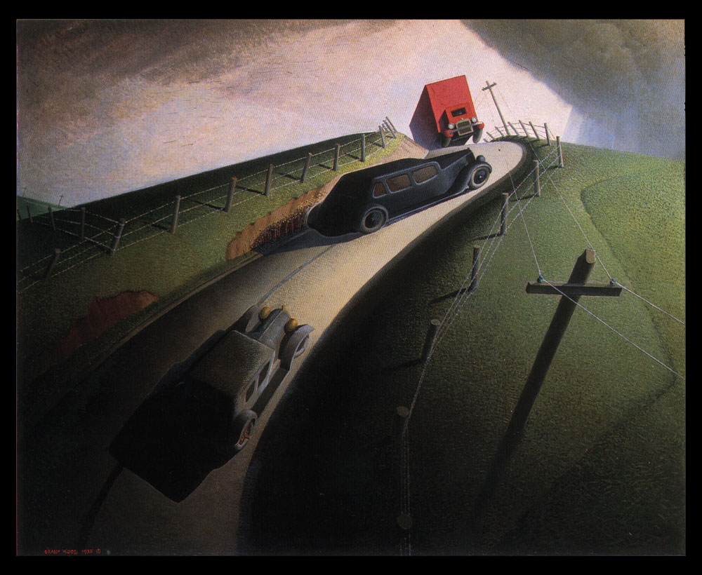 Death on the Ridge Road (1935) - Grant Wood Tablo