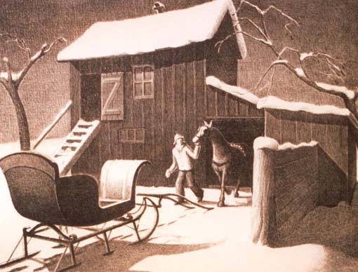 December Afternoon (1940) - Grant Wood Tablo