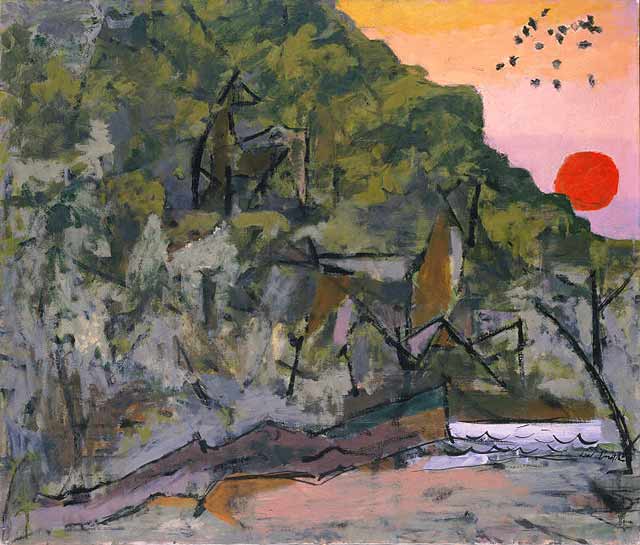 Deer in Sunset (1946) - Karl Knaths Tablo