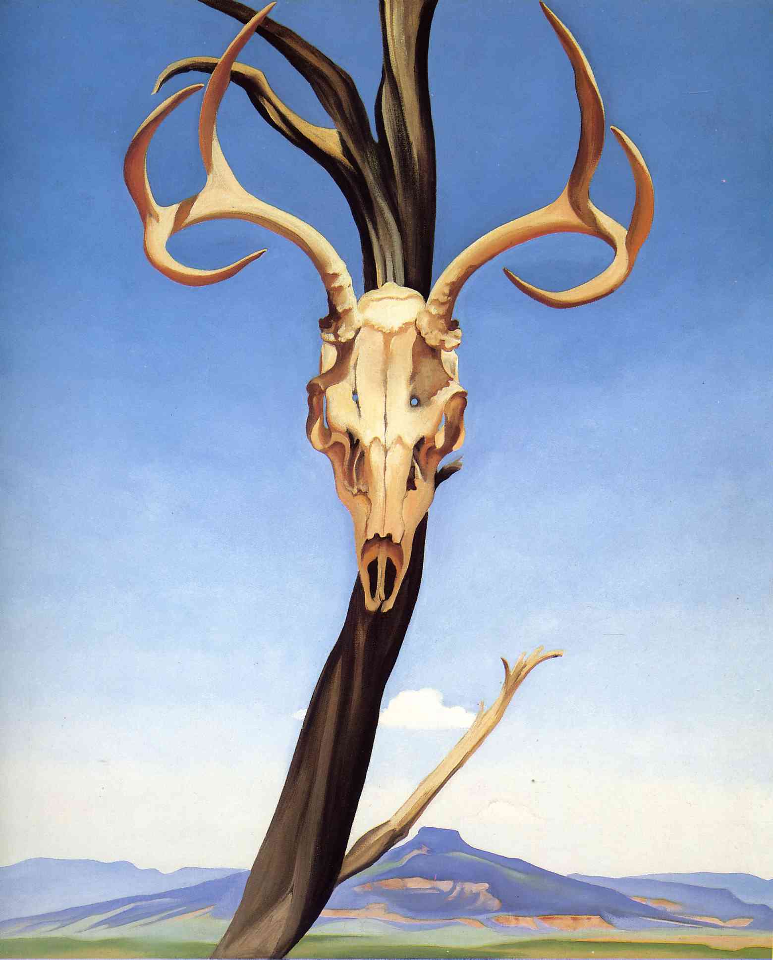 Deers Skull with Pedernal (1936) - Georgia O'Keeffe Tablo