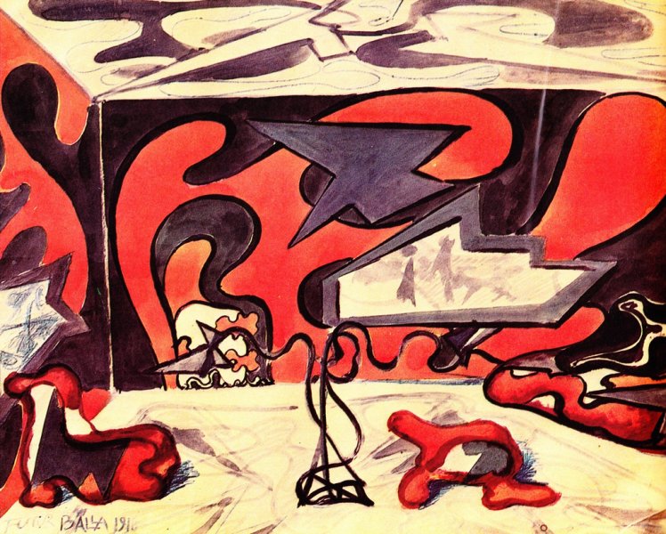 Design for Living Room Furnishings (1918) – Giacomo Balla Tablo