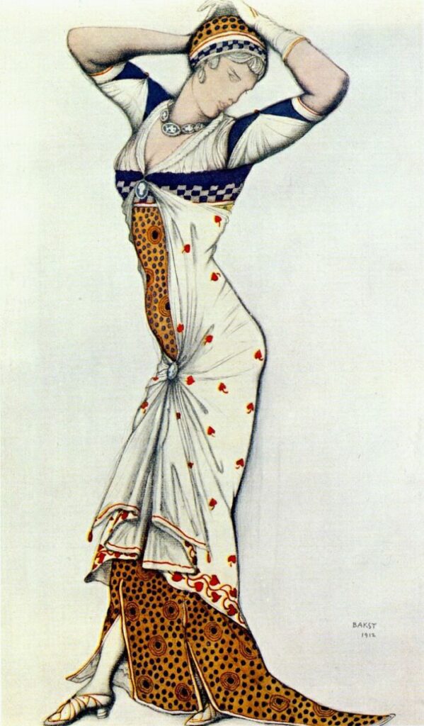Design for a lady's dress (1912) - Léon Bakst Tablo