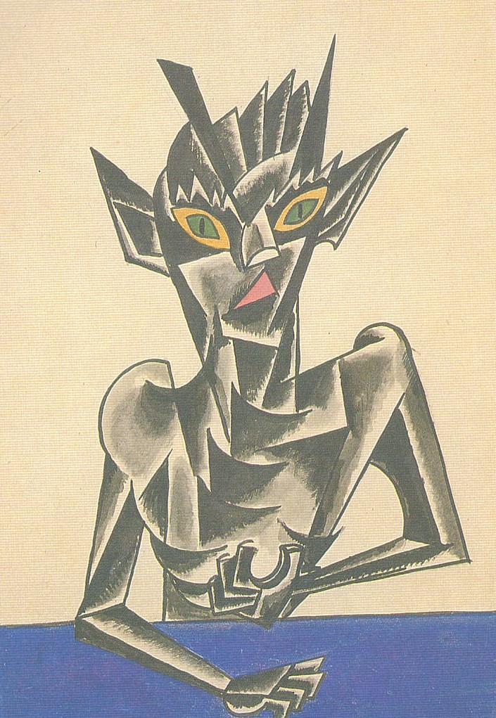 Design for a puppet show the Young Devil (1920) - Lyubov Popova Tablo