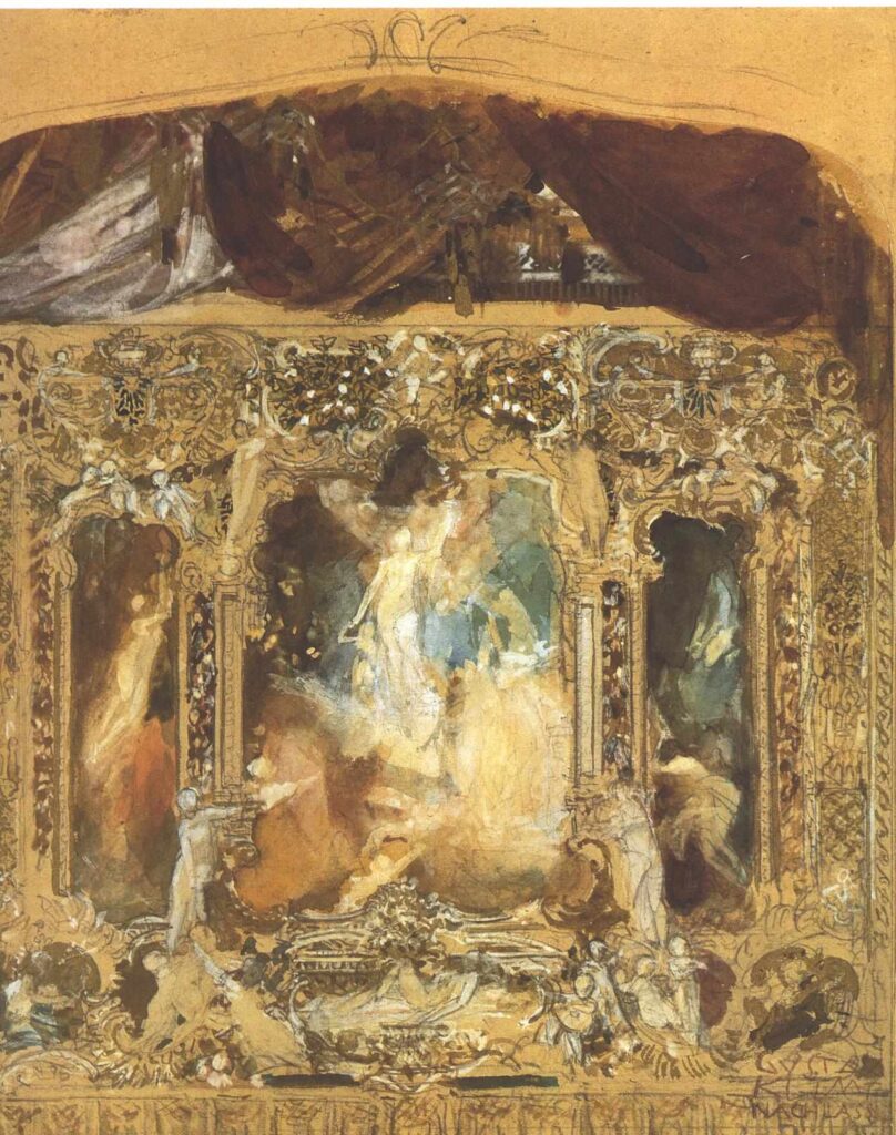 Design for a theater curtain (1883) - Gustav Klimt Tablo