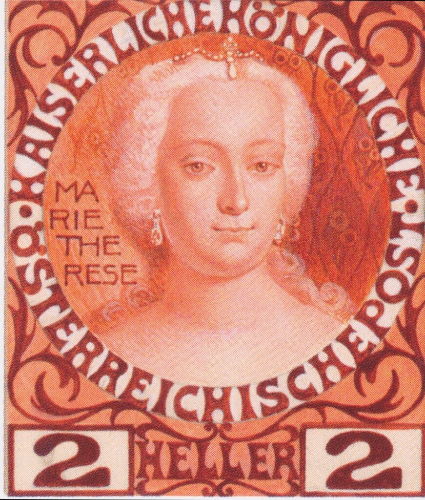 Design for the Anniversary Stamp Austrian with Empress Maria Theresa (1908) - Koloman Moser Tablo
