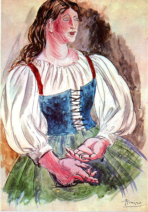 Design of costume for Pulcinella (1920) - Pablo Picasso Tablo