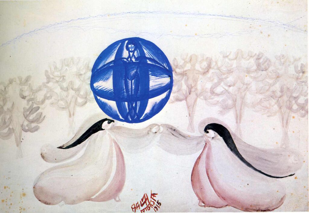 Design sketches 'Mimicry synoptic' or 'Spring' (1915) - Giacomo Balla Tablo