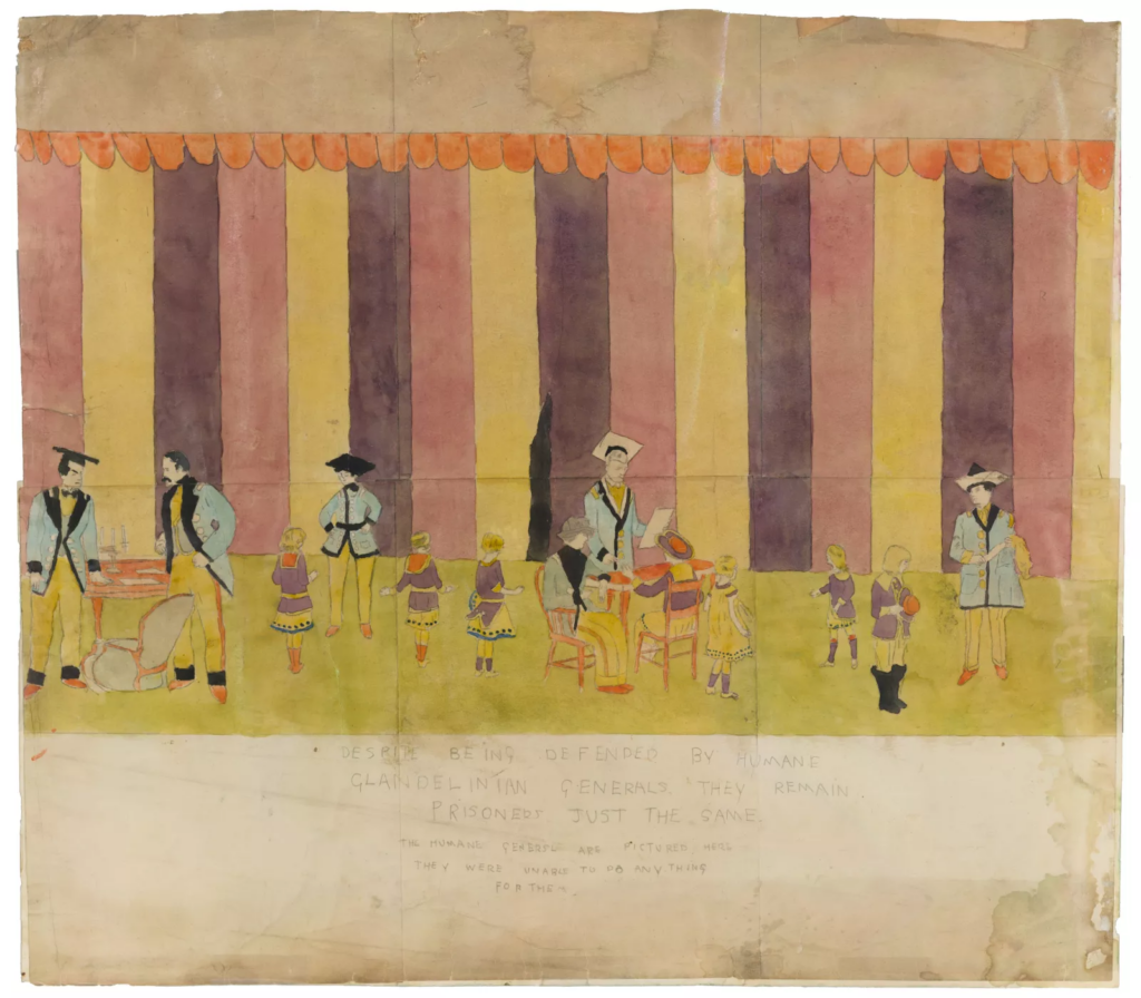 Despite Being Defended By Humane Glandelinian Generals. They Remain Prisoners Just The Same. - Henry Darger Tablo
