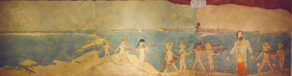 Despite outbreak of new storms... (1950) - Henry Darger Tablo